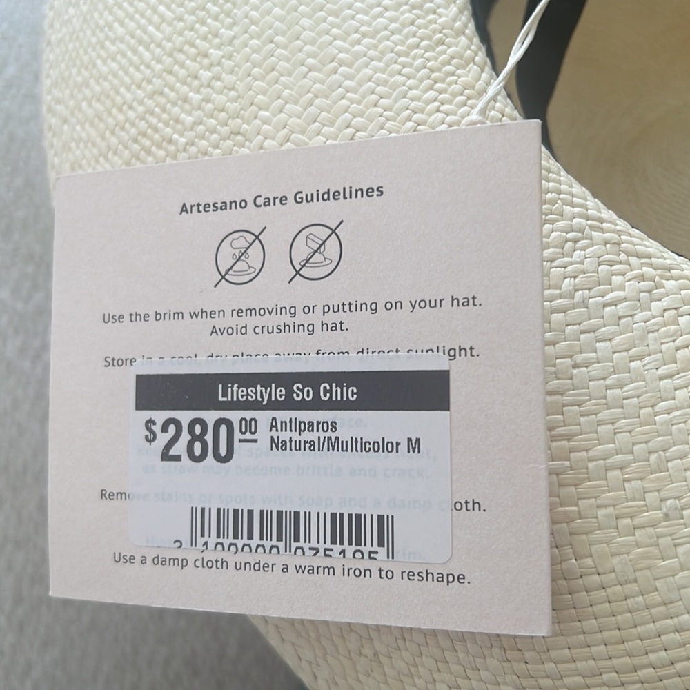 Artesano Beige Hat with Colorful Band - Picture 2 of 2